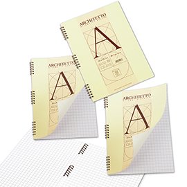 Blocco Architetto - spiralato - 220 x 297mm - 100 gr - 40 fogli - 10mm - Pigna