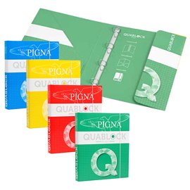 35214 Raccoglitore Quablock - A4 - 4 anelli tondi 30 mm - dorso 4 cm - Pigna