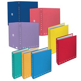 Raccoglitore Monocromo - A5 - 4 anelli tondi 25 mm - dorso 3 cm - colori assortiti - Pigna