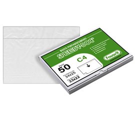 Busta adesiva Speedy Doc - senza stampa - C4 (33 x 22 cm) - LDPE - trasparente - Favorit - conf. 50 pezzi