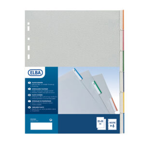 Separatore - 6 tacche personalizzabili - PP - 22x30 cm - grigio - Favorit