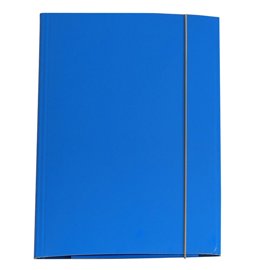 Cartella 3 lembi con elastico - A4 - dorso variabile - cartone plastificato - azzurro - Cartotecnica del Garda