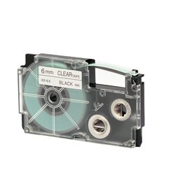 39404 Nastro - 6 mm x 8 mt - nero/trasparente - Casio