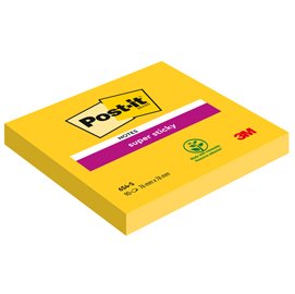 Blocco foglietti Post-it Super Sticky - 654-S - 76 x 76 mm - giallo oro - 90 fogli - Post-it