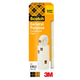 Nastro adesivo 508 - 19 mm x 33 m - PP - trasparente - Scotch - torre 8 rotoli