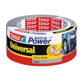 Nastro adesivo Extra Power Universal - 50 mm x 25 m - tela plastificata - grigio - Tesa