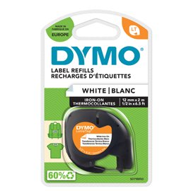 48647 Nastro Letratag - 12 mm x 2 mt - bianco - termoadesivo - Dymo