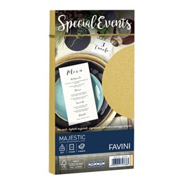 Busta Special Events metal - 110 x 220 mm - 120 gr - oro - Favini - conf. 10 buste