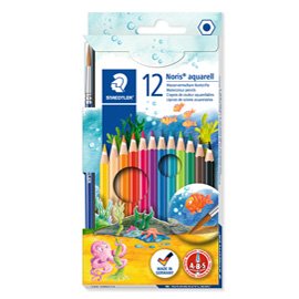 53726 Pastelli Noris Aquarell 144 - colori assortiti - Staedtler - astuccio 12 pezzi