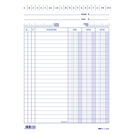 Schede - dare/avere/saldo - 21 x 15 cm - Edipro - conf. 100 pezzi