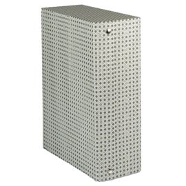 Scatola archivio in legno - 38 x 27 cm - dorso 12 cm - grigio - Brefiocart