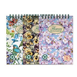 Blocco Nature Flowers - spiralato sul lato corto - A6 - 50 fogli - 80 gr - 5mm - Pigna