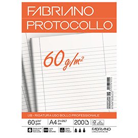 Foglio protocollo - A4 - uso bollo - 60 gr - Fabriano - conf. 200 pezzi