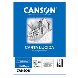 Blocco carta lucida - A3 - 10 fogli - 80gr - uso manuale - Canson