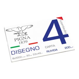 Album Pigna4 - 33 x 48 cm - 4 angoli - 20 fogli - 200 gr - ruvido - Pigna