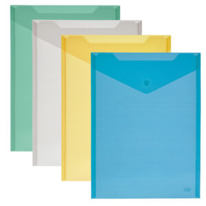 Busta con bottone - A6 verticale - PP - colori assortiti - Lebez