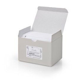 Scatola 100 biglietti + 100 buste - Lutto - bianco - 9 x 14 cm - Rex Sadoch