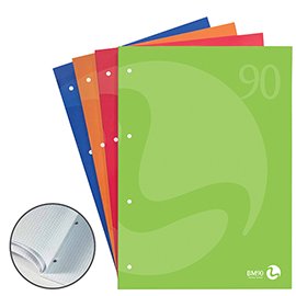 Blocco notes BM90 - A4 - collato lato lungo - quadretti 4mm - 50fg - 90gr - 4fori - copertina 250gr - BM