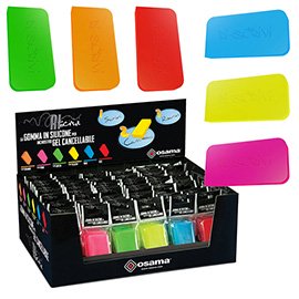 Gomma Riscrivi per gel cancellabile - colori assortiti - 6x3cm - Osama