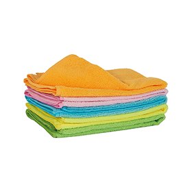 Panno in microfibra - multiuso - 40x40 cm - colori assortiti - Perfetto - conf. 5 pezzi