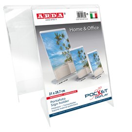 74525 Portadepliant/Portafoto - 21 x 30 cm - plastica cristallo - Arda