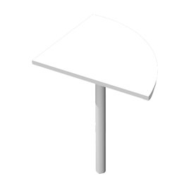 76720 Angolare Agorà Basic - 90 gradi - 80 x 80 cm - gamba di supporto in metallo - bianco