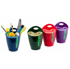 Bicchiere portapenne 2 in 1 - 8 x 17 cm - mix 4 colori - Lebez