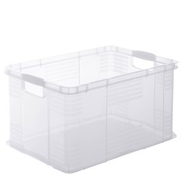 79670 Contenitore portaoggetti - 59x39x31 cm - A3 - 55 L - PPL - trasparente - Rotho