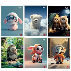 Maxiquaderno Cute fantasia - A4 - 5mm c/margine - 40+2 fogli - 80gr - BM