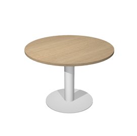 Tavolo riunione Agorà Direction - tondo - diametro 100 cm - H 73 cm - gamba metallo - rovere