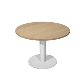 83019 Tavolo riunione Agorà Direction - tondo - diametro 120 cm - H 73 cm - gamba metallo - rovere