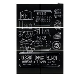 Lavagna da parete XXL - 40 x 40 cm - nero - Securit - set 6 pezzi affiancabili