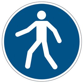 83508 Pittogramma adesivo - da terra - "Passaggio obbligatorio" - diametro 43 cm - Durable