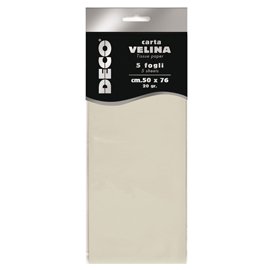 Carta velina - 50 x 76 cm - 20 gr - avorio - Deco - busta 5 fogli
