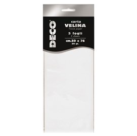 89124 Carta velina - 50 x 76 cm - 20 gr - bianco perlescente - Deco - busta 5 fogli