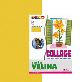 89147 Carta velina - 50 x 76 cm - 20 gr - oro - Deco - busta 24 fogli