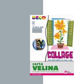 89148 Carta velina - 50 x 76 cm - 20 gr - argento - Deco - busta 24 fogli