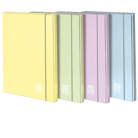 Cartella 3 lembi con elastico One Color - A4 - dorso 1 cm - colori assortiti pastello - Blasetti