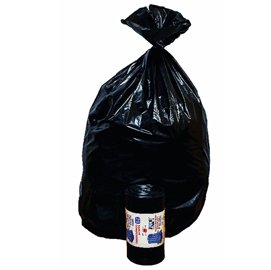Sacchi - 90 x 120 cm - 130 L - 63 micron - MDPE/HDPE - nero - Rolsac - conf. 10 pezzi