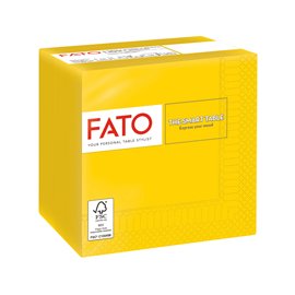 Tovagliolo - carta - 24 x 24 cm - 2 veli - giallo - Fato - conf. 100 pezzi