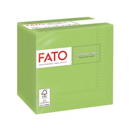 Tovagliolo - carta - 24 x 24 cm - 2 veli - verde mela - Fato - conf. 100 pezzi