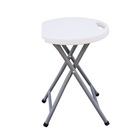 Sgabello Horeca - pieghevole - 44 x 30 x 30 cm - acciaio/HDPE - bianco - Garden Friend