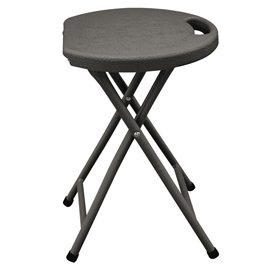 91683 Sgabello Horeca - pieghevole - 44 x 30 x 30 cm - acciaio/HDPE - noce - Garden Friend