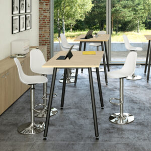 Tavolo alto Skinny Metal - 140 x 80 x 105 cm - nero/rovere