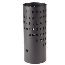 94045 Portaombrelli - diametro 18 cm - H 46 cm - metallo verniciato - fantasia lettere - nero - King collection