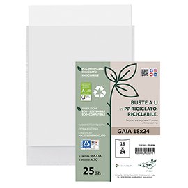 Buste a sacco Gaia - PP riciclato - 18 x 24 cm - buccia - trasparente - Sei rota - conf. 25 pezzi