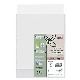Buste a sacco Gaia - PP riciclato - 25 x 35 cm - buccia - trasparente - Sei rota - conf. 25 pezzi