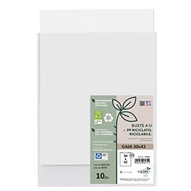 Buste a sacco Gaia - PP riciclato - 30 x 42 cm - buccia - trasparente - Sei rota - conf. 10 pezzi