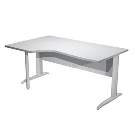 Scrivania Compact Sinistro Easy - 160 x 60/80/100 cm - Grigio/grigio cromato