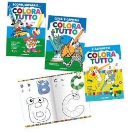 Album da colorare - 24 facciate - per bimbo - fantasie alfabeto